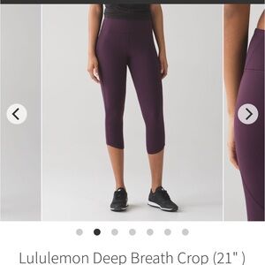 LULULEMON-Deep Breath Crop (21" )
Black Cherry